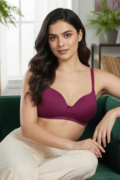 Zivame Padded Non Wired 3/4th Coverage T-Shirt Bra - Raspberry Radiance — image 4